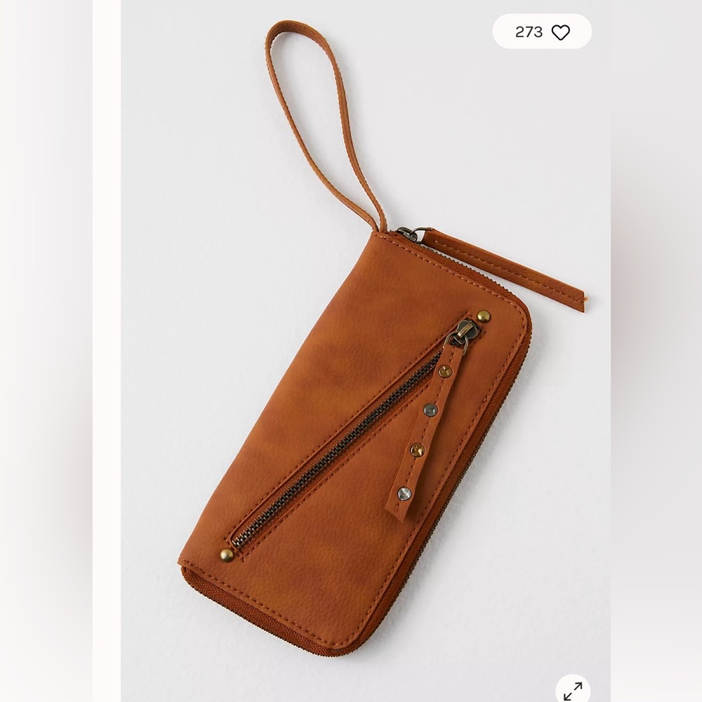 Distressed vegan Free People wallet NWOT